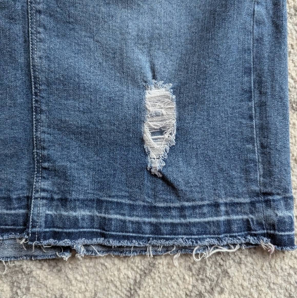 Nanette Lepore jean denim skirt women's size 6 distressed frayed hem destroyed - Picture 7 of 8